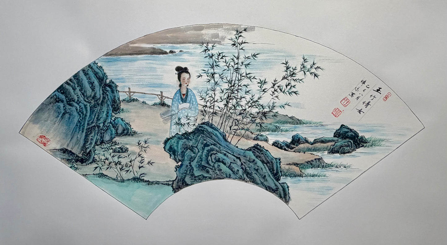 玉竹倩女圖The Graceful Lady Amid Jade Bamboo